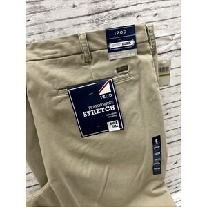 IZOD Sport Flex Straight Leg Stretch Khaki Pants Men's Big & Tall 44x36 FLAW